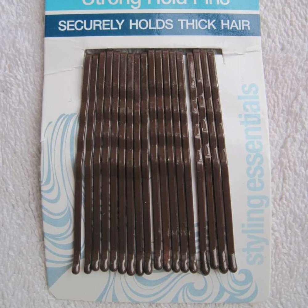 18 Conair Brown Strong Hold Pins Secure Hold Thick Hair Metal Styling Bobby Pin